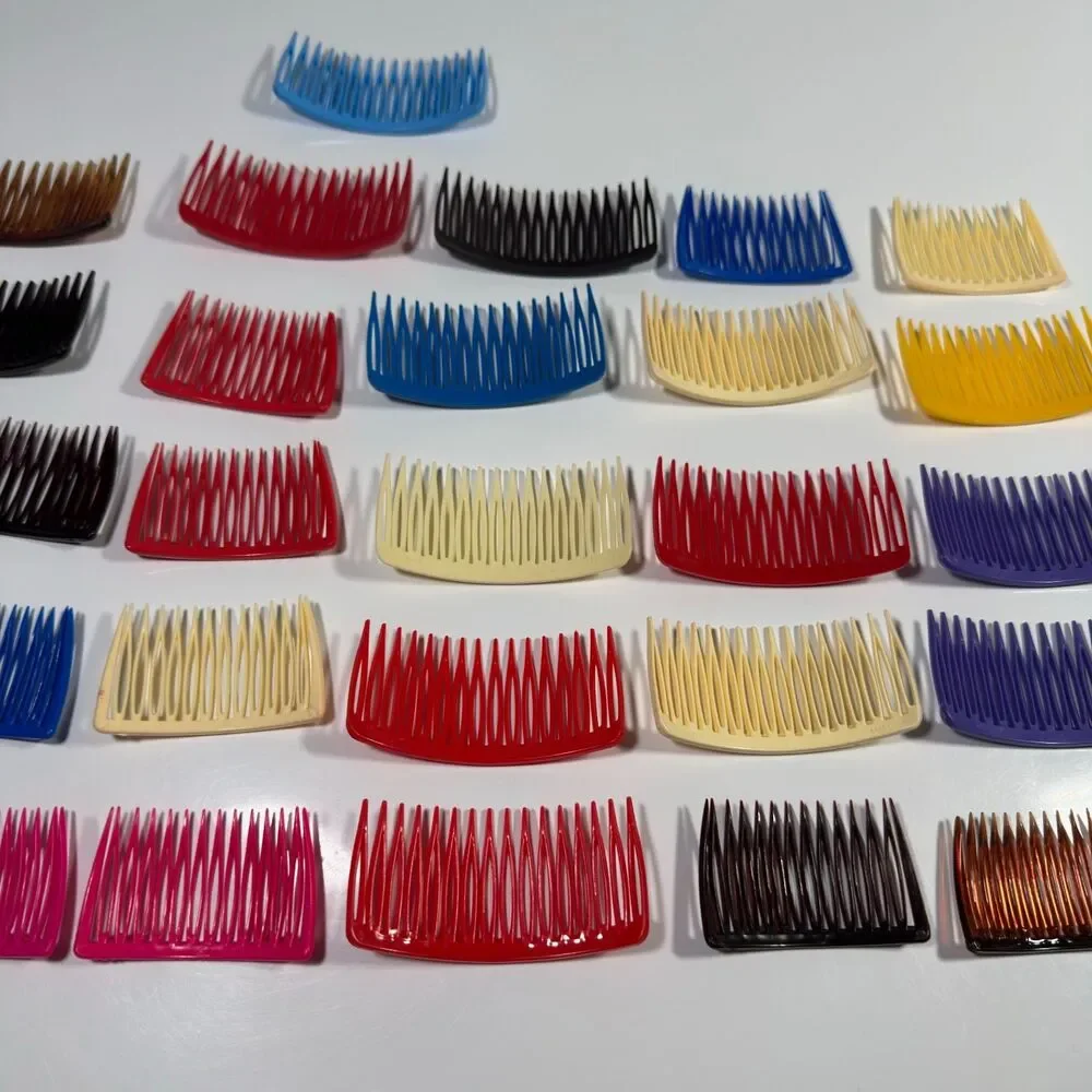 Vtg Goody USA Hair Combs Lot Plastic Side Tuck Clips Pastel Solid Retro 80s 90s